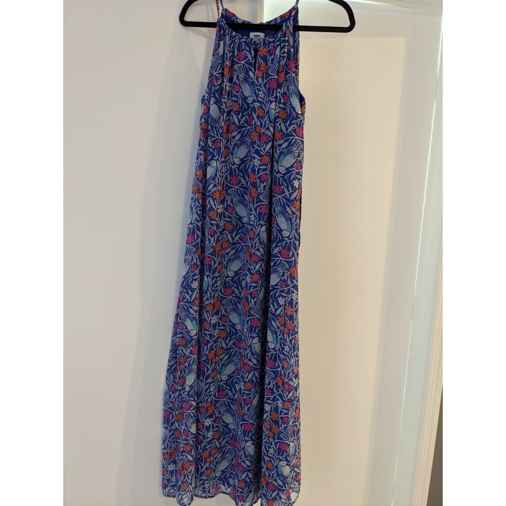 ⭐ BOGO SALE ⭐ Old Navy Blue Floral A-line Maxi Dress, M